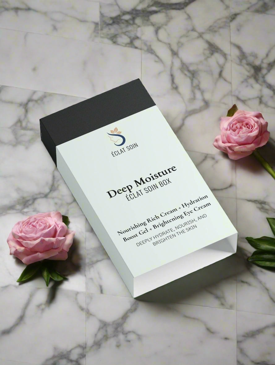 Eclat Soin Deep Moisture Skincare Collection Box featuring nourishing rich cream and eye cream